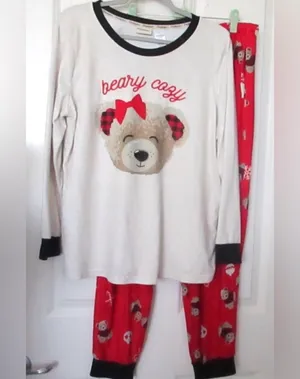Dearfoams Beary Cozy Adult Pajama Set thumbnail 2