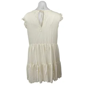 Aritzia Wilfred Sidonie White Cream Flutter Sleeve Tiered Mini Babydoll Dress S thumbnail 3