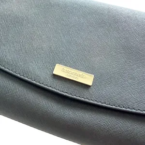 Kate Spade Laurel Way Greer Crossbody Purse Black Leather Chain Large Clutch thumbnail 5