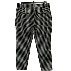 LOFT Sutton Skinny Pants 10P Black White‎ Checkered Petite Office Chic thumbnail 2
