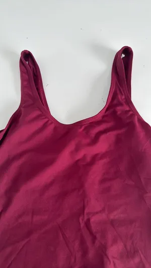 Burgundy woman’s leotard. Built in shelf bra. Size XS thumbnail 6