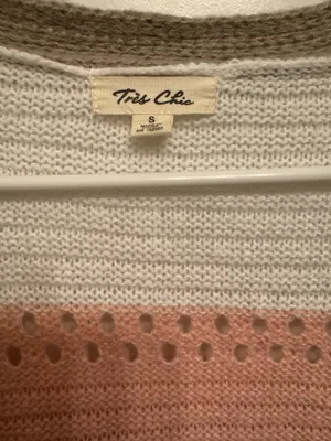 Tres Chic Boutique Open Front Knit Colorblock Cardigan New thumbnail 5