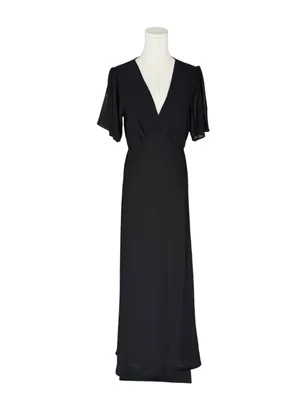 Baltic Born - NWT Esti Black Chiffon Maxi Wedding Dress Sz M thumbnail 3