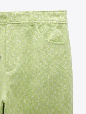 ZARA // GINGHAM STRAIGHT LEG PANTS thumbnail 5
