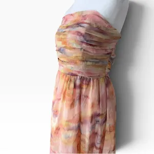 Lulus Women's Floral Strapless Maxi Dress XL Orange thumbnail 5