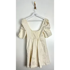 FREE PEOPLE Cheyenne Smocking Short Puff Sleeve Denim Mini Dress Size X-Small thumbnail 10