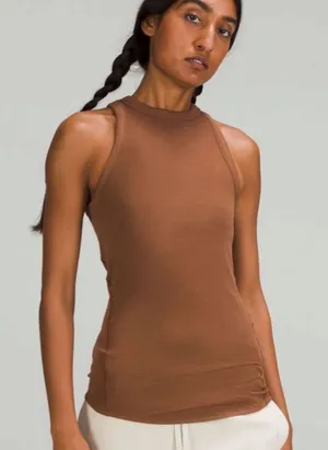 High Neck Tank Top Brown thumbnail 1