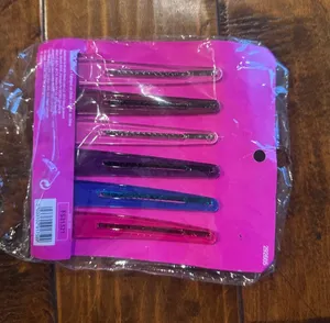 Salon Line 6-Pack Hair Clips - Pink, Teal, Clear thumbnail 1