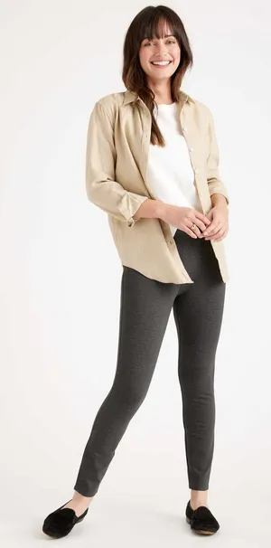 Quince Women's Charcoal Gray Ultra-Stretch Ponte Skinny‎ Pants Size Small thumbnail 1