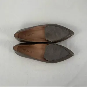 Madewell Calf Hair Pointed Toe Slip On Loafers in Grey‎ Size 8 thumbnail 2