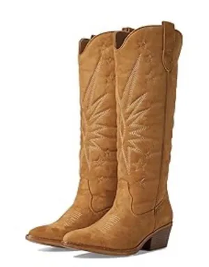 ROPER WOMEN'S STARBURST TALL WESTERN BOOTS - ROUND TOE Tan Western SIZE 5 thumbnail 1