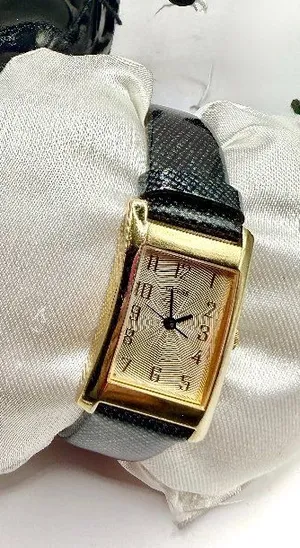 GUESS NEW Women's Quartz Rectangular Watch Gold Tone Case Silver Dial 27mm thumbnail 1