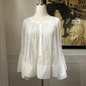 Anthropologie Akemi + Kin White Star Bell Sleeve Top S thumbnail 4