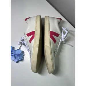 Veja Esplar White Leather Pink Logo Low‎ Top Sneakers Womens Size 9 EUR 40 thumbnail 5