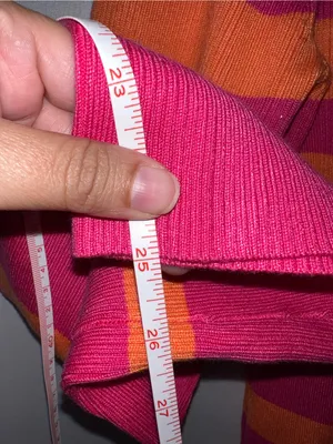 Striped Orange and Fuchsia Knit on‎ Dress flared sleeves small thumbnail 10