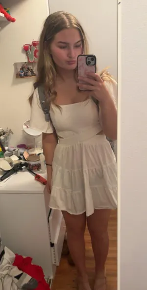 Amazon White Cut-Out Dress thumbnail 1