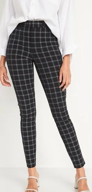 Old Navy - high waisted windowpane plaid pixie skinny ankle pants thumbnail 1