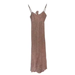 Flynn Skye Pink Floral Maxi Dress Tie Front‎ Button Down Wedding Guest Size L thumbnail 2