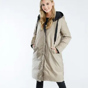 Dex $195 Reversible‎ Puffer Coat Jacket Winter Fall Black Brown Taupe thumbnail 2