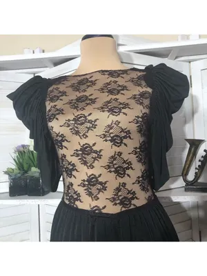 Vintage Black Dress Lace backless Puffed Sleeve whimsigoth dark fairy coquette thumbnail 9