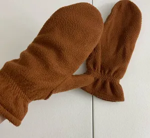 EUC Fownes women’s brown fleece lined soft‎ warm elastic cuff winter mittens thumbnail 1