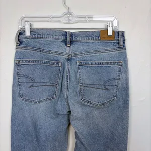American Eagle '90s Bootcut Jean Faded Indigo Split Hem Y2K Streetwear‎ Size 4 thumbnail 6