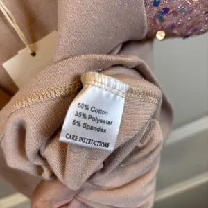 NEW Grace & Emma Boutique Large Pink Knit Shirt Iridescent Sequin Puff Sleeves thumbnail 4