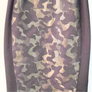 Maeve Anthropologie Small Black Metallic Camo Jacquard Pencil Mix‎ Media Skirt thumbnail 2
