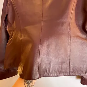 Vintage Philippe Adec leather jacket Size 8 thumbnail 4