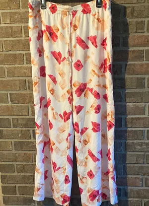Calvin Klein Red and Orange Wide Leg Lounge Pants thumbnail 1