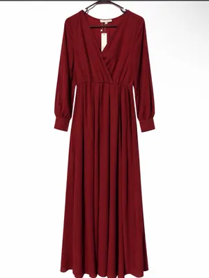 Baltic Born Lydia Burgundy Criss Cross Top Maxi Dress With Tie Sash Waist thumbnail 2