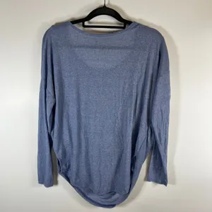 We The Free Free People Blue Draped‎ Slouchy Long Sleeve Top Womens Medium Boho thumbnail 6
