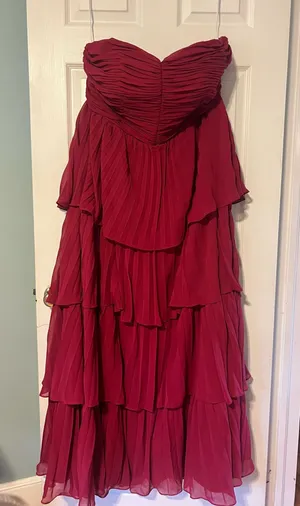 Zaptika Red pleated dress Size 22 thumbnail 1