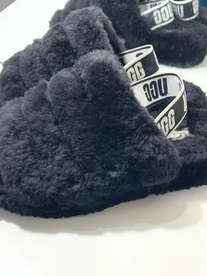 UGG black Fluff Yeah Slide Slippers size 9 thumbnail 5