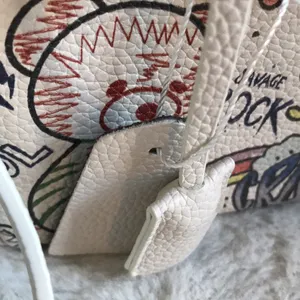 Vegan leather Designer Inspired handbag White thumbnail 8