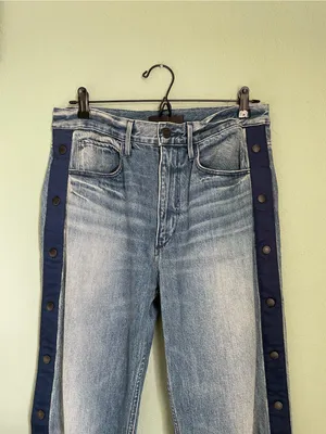 3x1 Joy Snap Away Jean Size 26 Riva Medium Wash Button Snaps Wide Leg thumbnail 7