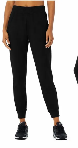 Alo Yoga Unwind Sweatpants Black High Rise Tapered Joggers Pants Activewear #170 thumbnail 1