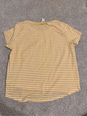 H&M Basics Yellow Stripe Crew Neck Women’s Tee thumbnail 5