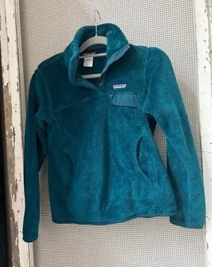 Patagonia Re-Tool Snap-T Fleece Pullover Polartec Fuzzy Teal Style 25442 Size XS thumbnail 1