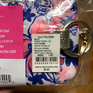 Lilly Pulitzer GWP Zip Top Wallet Resort White Party Like a Lobstar thumbnail 3