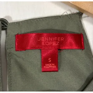 Jennifer Lopez Halter Ruffle Satin Dress Olive Green Cocktail Party Wedding‎ S thumbnail 9