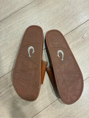 OluKai Women’s Pakea Woven Brown Slip On Sandal Leather Size 10 thumbnail 7
