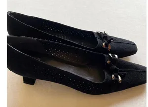 COPY - Stuart Weitzman Perforated Suede Kitten Heels thumbnail 9