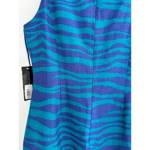 Jones New York Dress Cerulean Blue Zebra Print Sheath Sleeveless Size 14 NWT thumbnail 8