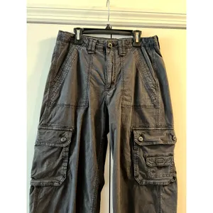 American Eagle AE Snappy Stretch Baggy Cargo Jogger Pants Black Size 6 thumbnail 4