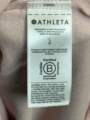 Athleta Purana V-Neck Wrap Sweatshirt Pink Size Large NWT $89 thumbnail 10