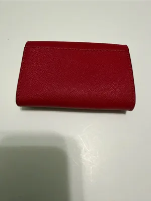Kate spade snap flap card holder money wallet red cream thumbnail 3