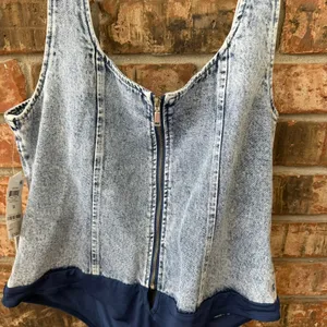 CULPOS x INC Denim Bodysuit Acid Wash Y2K Festival Retro 90s Sz 14 NEW $79.50 thumbnail 8