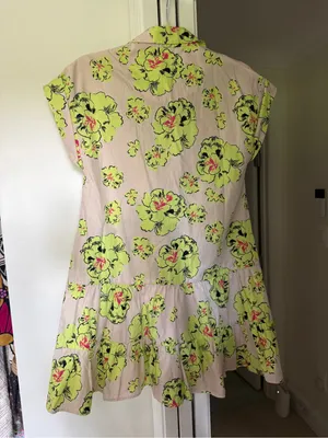 Maeve Anthropologie short sleeve floral mini dress thumbnail 4