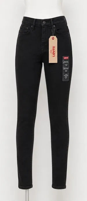 Levis Mile High Super Skinny Jeans Womens 24 Black Extra High Rise Slim Stretch thumbnail 1